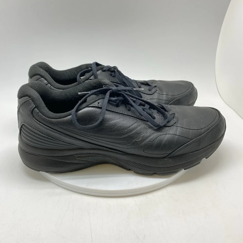 Saucony Omni Walker Shoes Mens 12 Black Leather Walking Comfort S40202-2
